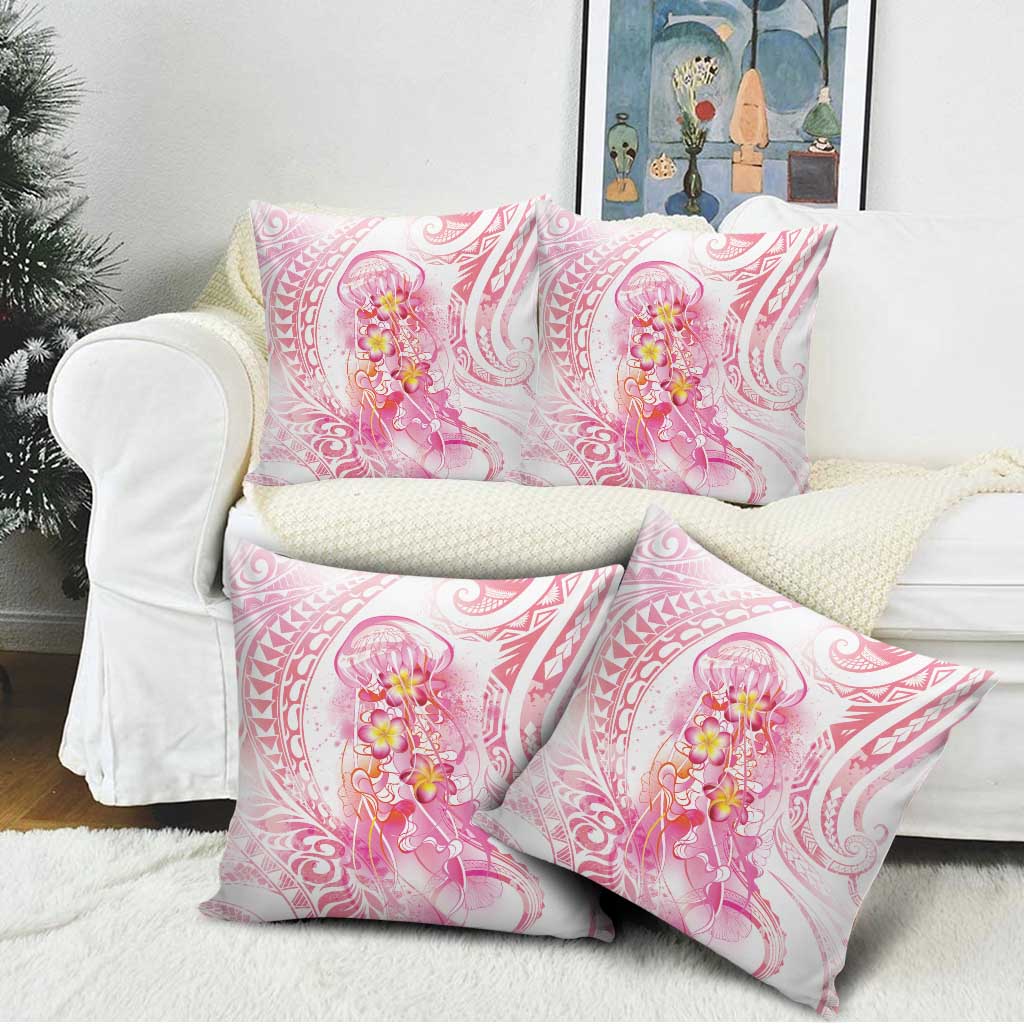 Rose Pink Polynesian Jellyfish Pillow Cover Watercolor Glows LT7 - Polynesian Pride