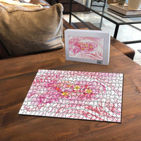 Rose Pink Polynesian Jellyfish Puzzle Watercolor Glows - Polynesian Pride