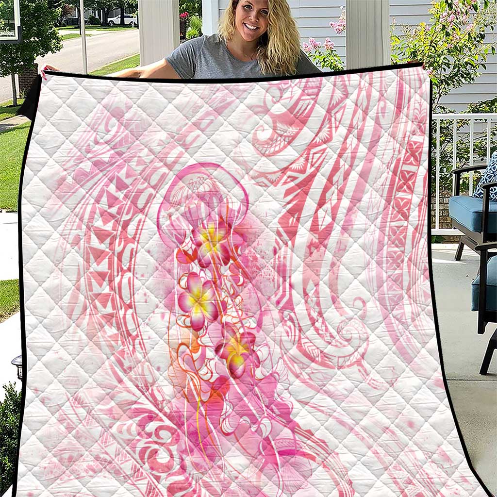Rose Pink Polynesian Jellyfish Quilt Watercolor Glows LT7 Rose Pink - Polynesian Pride