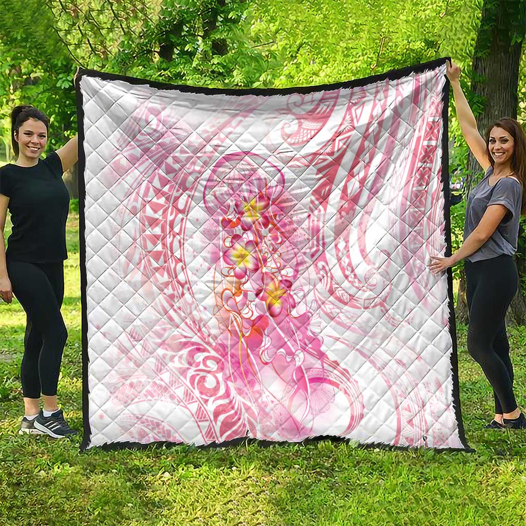 Rose Pink Polynesian Jellyfish Quilt Watercolor Glows - Polynesian Pride
