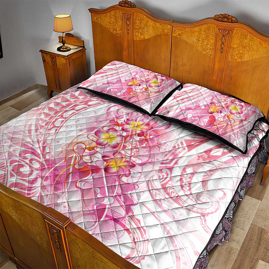 Rose Pink Polynesian Jellyfish Quilt Bed Set Watercolor Glows LT7 - Polynesian Pride