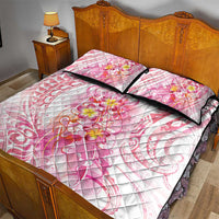 Rose Pink Polynesian Jellyfish Quilt Bed Set Watercolor Glows LT7 - Polynesian Pride
