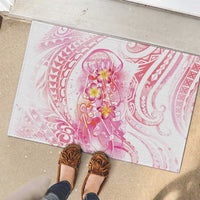 Rose Pink Polynesian Jellyfish Rubber Doormat Watercolor Glows - Polynesian Pride