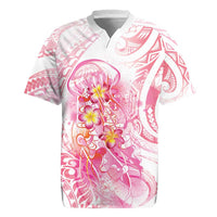 Rose Pink Polynesian Jellyfish Rugby Jersey Watercolor Glows - Polynesian Pride