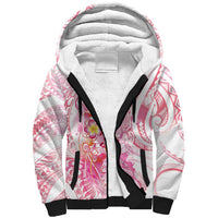 Rose Pink Polynesian Jellyfish Sherpa Hoodie Watercolor Glows - Polynesian Pride