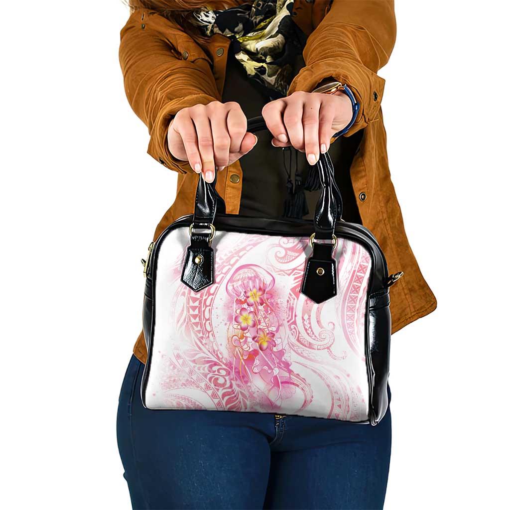 Rose Pink Polynesian Jellyfish Shoulder Handbag Watercolor Glows LT7 One Size Rose Pink - Polynesian Pride