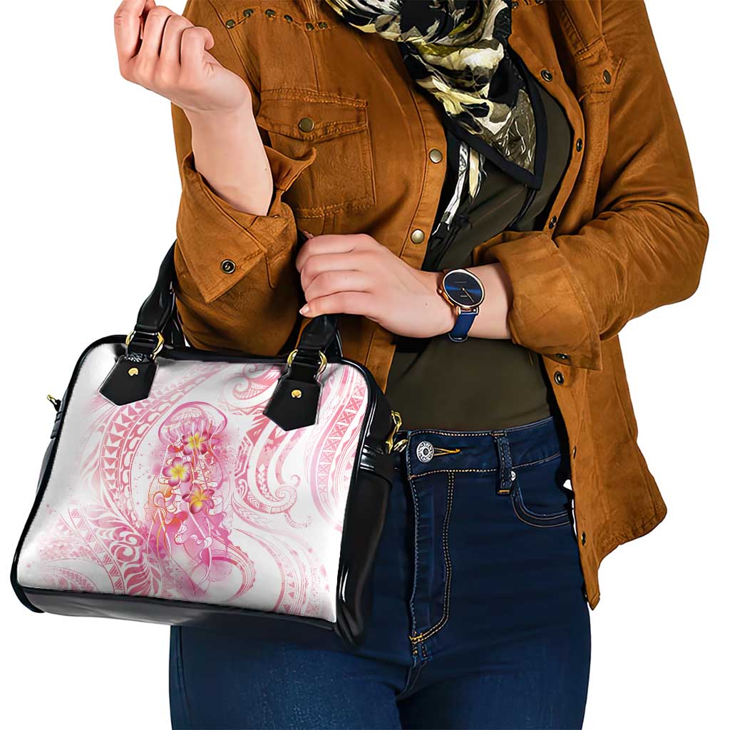 Rose Pink Polynesian Jellyfish Shoulder Handbag Watercolor Glows - Polynesian Pride