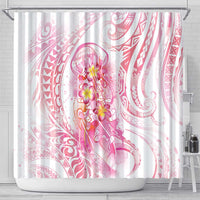 Rose Pink Polynesian Jellyfish Shower Curtain Watercolor Glows LT7 - Polynesian Pride