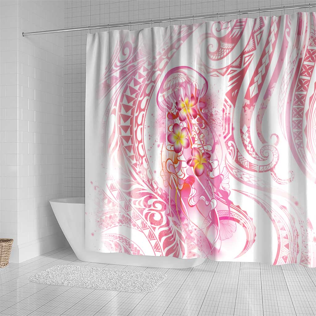 Rose Pink Polynesian Jellyfish Shower Curtain Watercolor Glows LT7 - Polynesian Pride