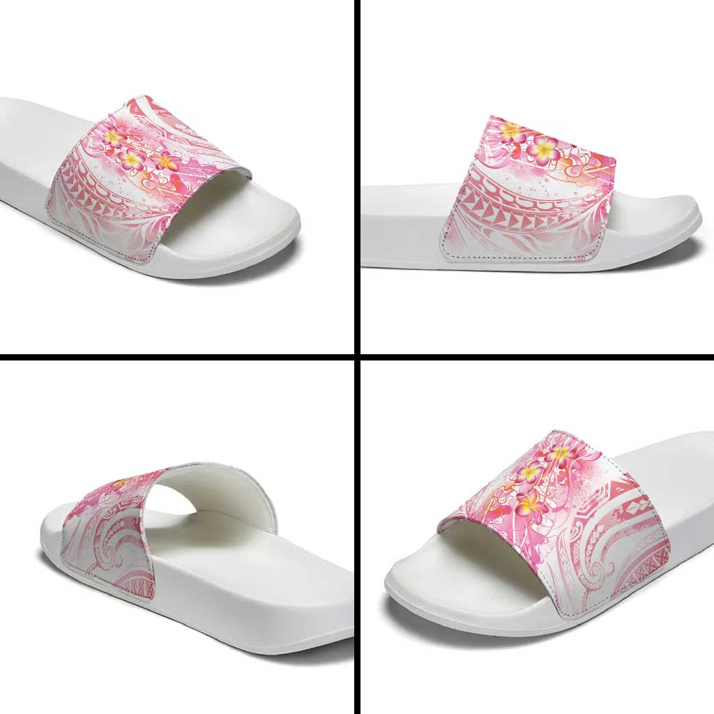 Rose Pink Polynesian Jellyfish Slide Sandals Watercolor Glows - Polynesian Pride