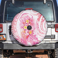 Rose Pink Polynesian Jellyfish Spare Tire Cover Watercolor Glows LT7 Rose Pink - Polynesian Pride