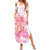 Rose Pink Polynesian Jellyfish Summer Maxi Dress Watercolor Glows - Polynesian Pride