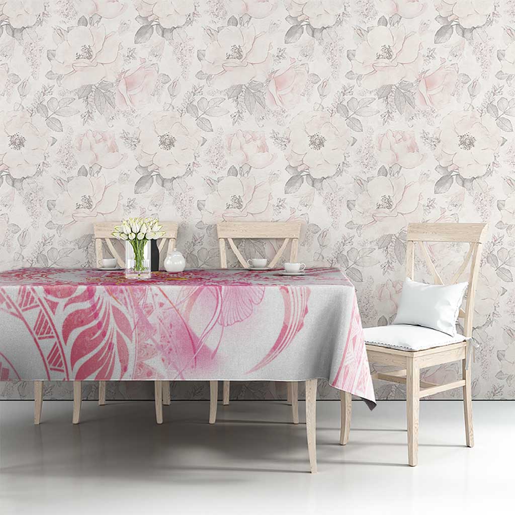 Rose Pink Polynesian Jellyfish Tablecloth Watercolor Glows - Polynesian Pride