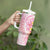 Rose Pink Polynesian Jellyfish Tumbler With Handle Watercolor Glows - Polynesian Pride