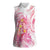 Rose Pink Polynesian Jellyfish Women Sleeveless Polo Shirt Watercolor Glows - Polynesian Pride