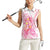 Rose Pink Polynesian Jellyfish Women Sleeveless Polo Shirt Watercolor Glows - Polynesian Pride