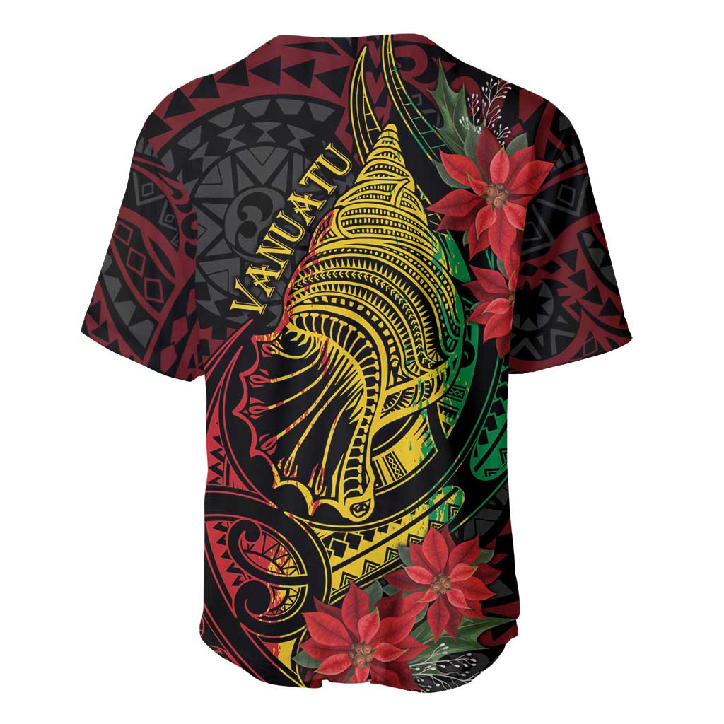 Vanuatu Meri Krismas Baseball Jersey Conch Shell Tribal Art LT7 - Polynesian Pride