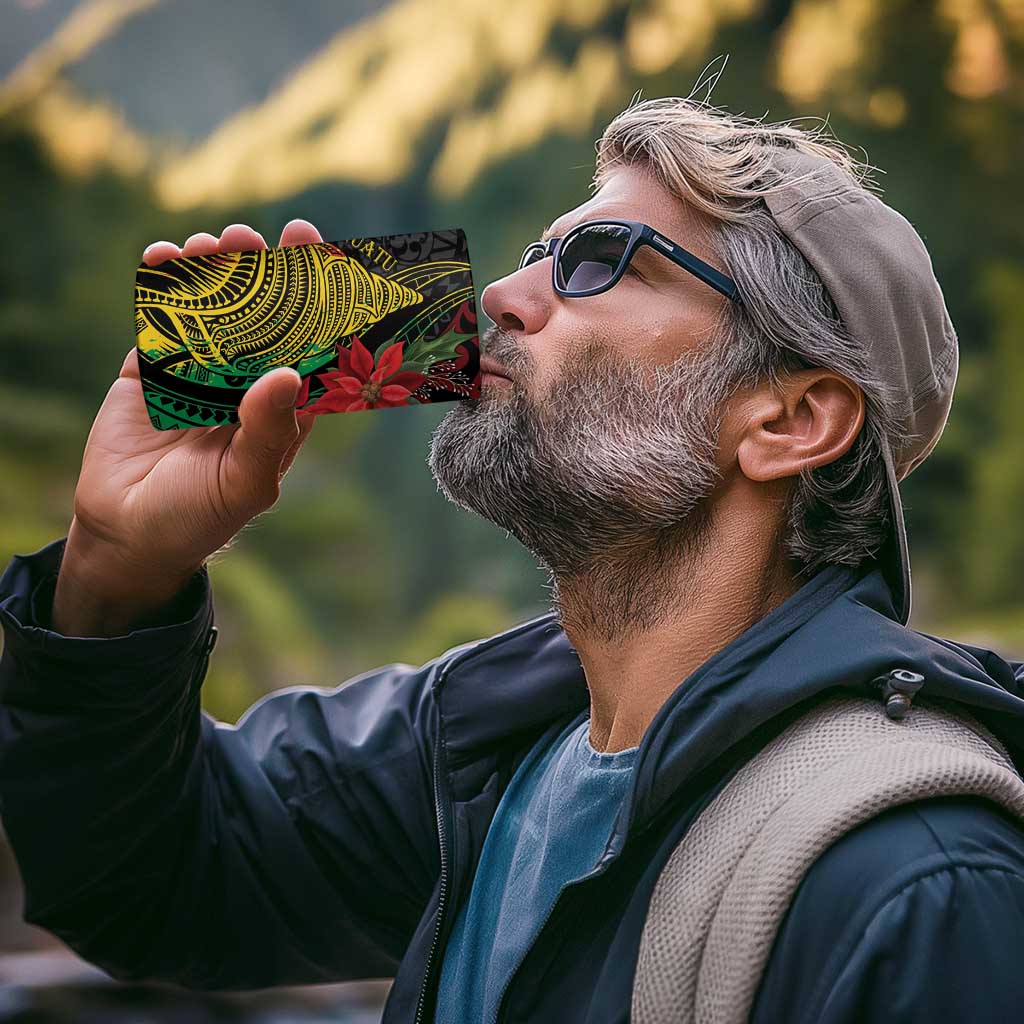 Vanuatu Meri Krismas 4 in 1 Can Cooler Tumbler Conch Shell Tribal Art