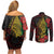Vanuatu Meri Krismas Couples Matching Off Shoulder Short Dress and Long Sleeve Button Shirt Conch Shell Tribal Art