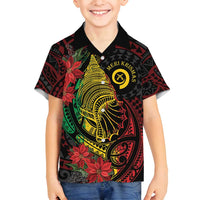 Vanuatu Meri Krismas Family Matching Tank Maxi Dress and Hawaiian Shirt Conch Shell Tribal Art LT7 Son's Shirt Art - Polynesian Pride