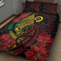 Vanuatu Meri Krismas Quilt Bed Set Conch Shell Tribal Art