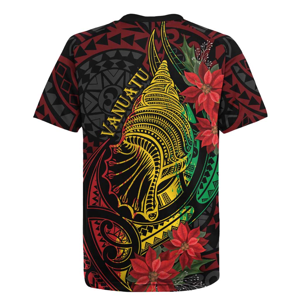 Vanuatu Meri Krismas Rugby Jersey Conch Shell Tribal Art
