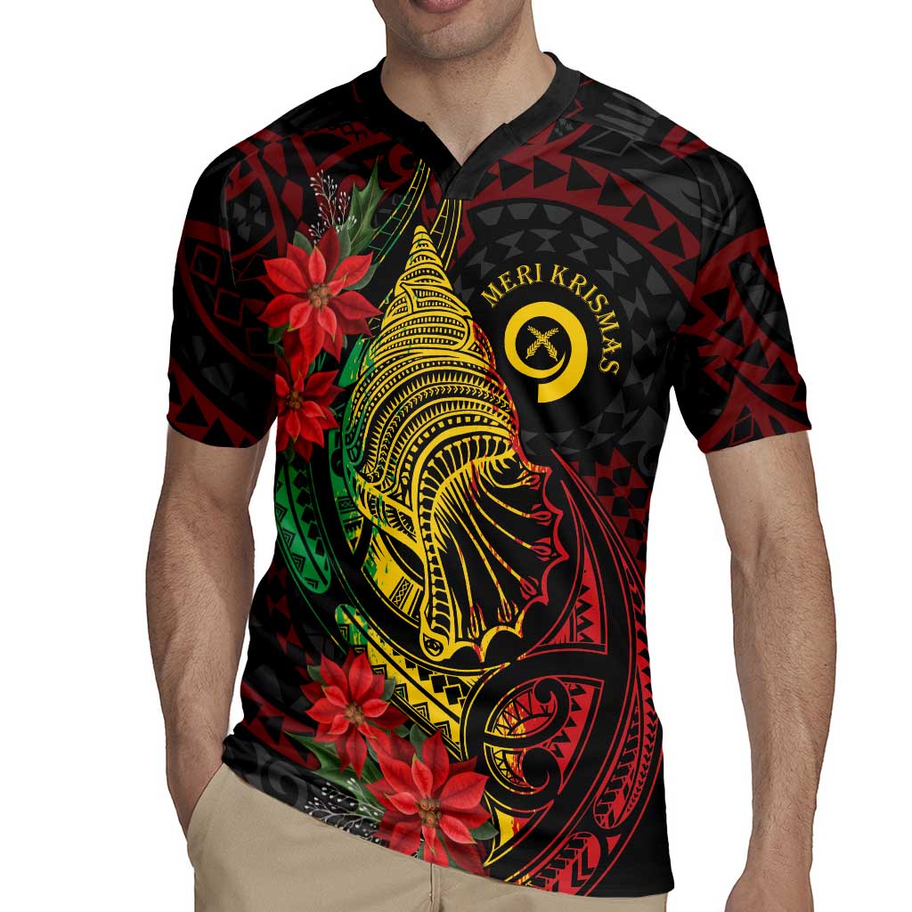 Vanuatu Meri Krismas Rugby Jersey Conch Shell Tribal Art