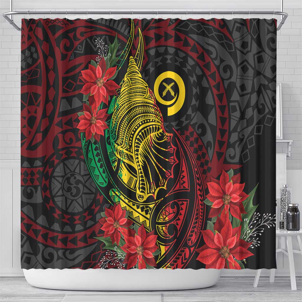 Vanuatu Meri Krismas Shower Curtain Conch Shell Tribal Art LT7 - Polynesian Pride