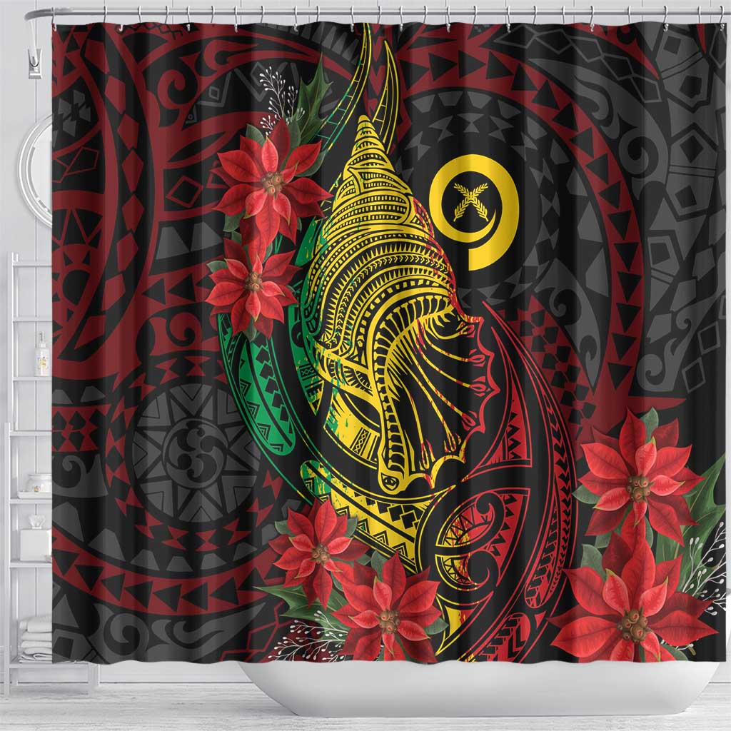 Vanuatu Meri Krismas Shower Curtain Conch Shell Tribal Art LT7 - Polynesian Pride
