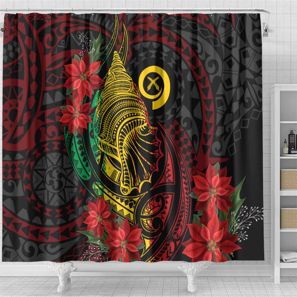 Vanuatu Meri Krismas Shower Curtain Conch Shell Tribal Art LT7 - Polynesian Pride