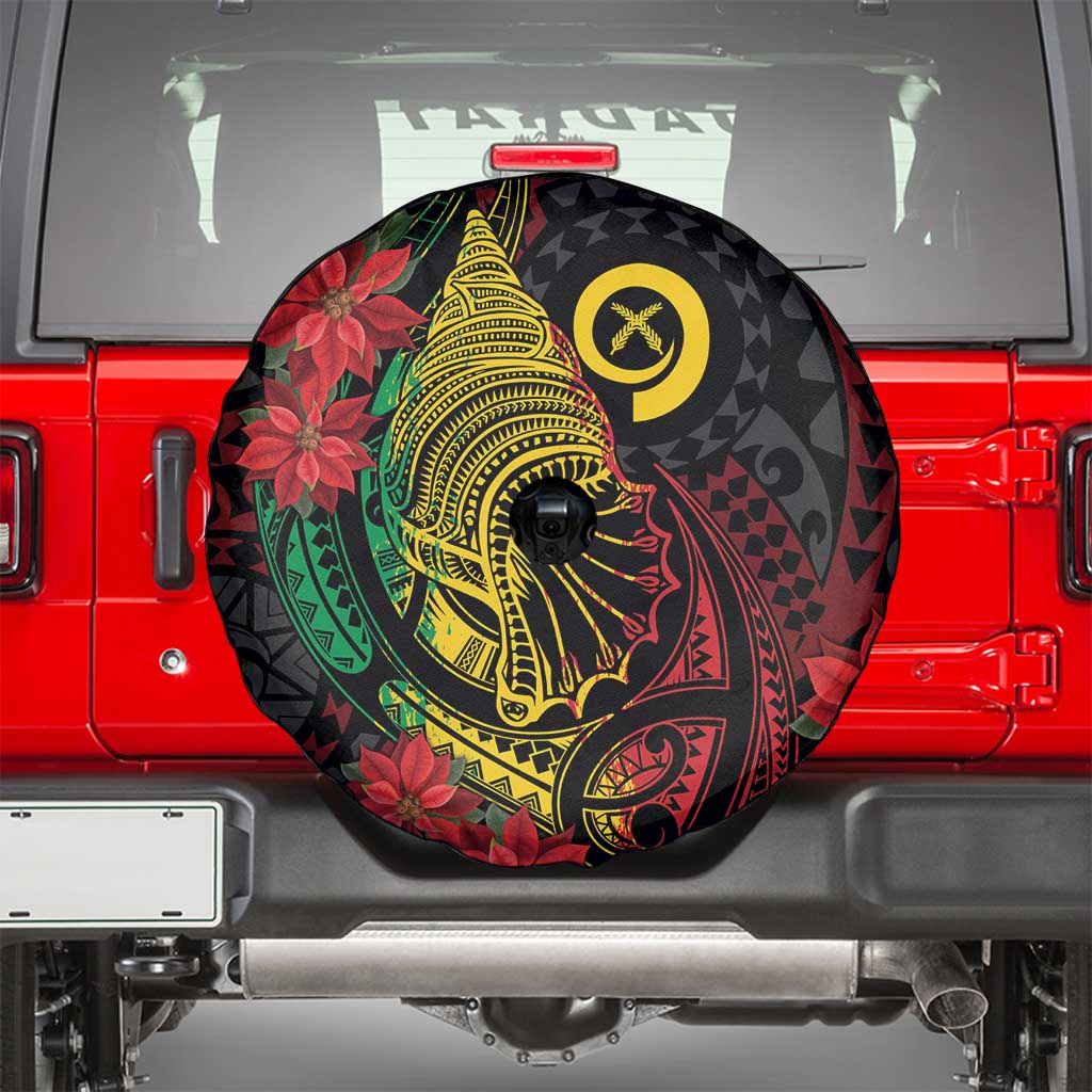 Vanuatu Meri Krismas Spare Tire Cover Conch Shell Tribal Art