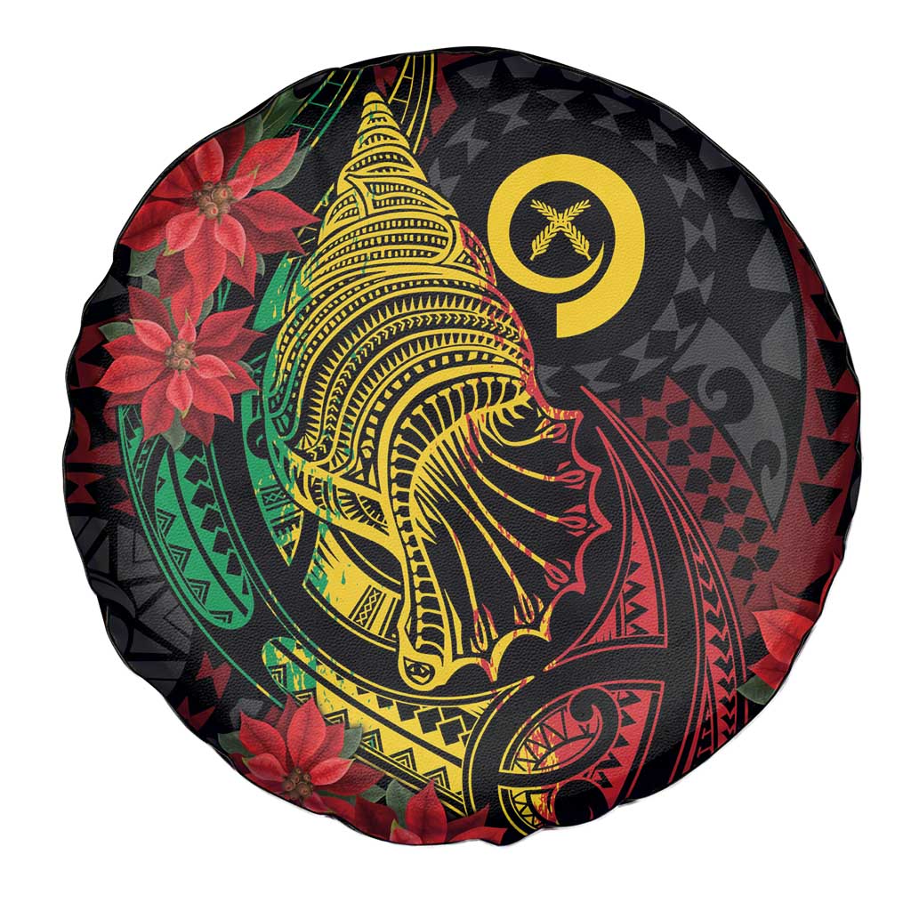 Vanuatu Meri Krismas Spare Tire Cover Conch Shell Tribal Art