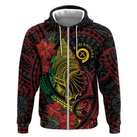 Vanuatu Meri Krismas Zip Hoodie Conch Shell Tribal Art LT7 Zip Hoodie Art - Polynesian Pride