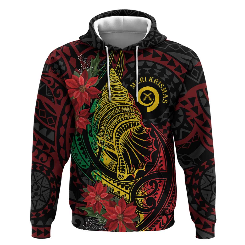 Vanuatu Meri Krismas Zip Hoodie Conch Shell Tribal Art LT7 Pullover Hoodie Art - Polynesian Pride