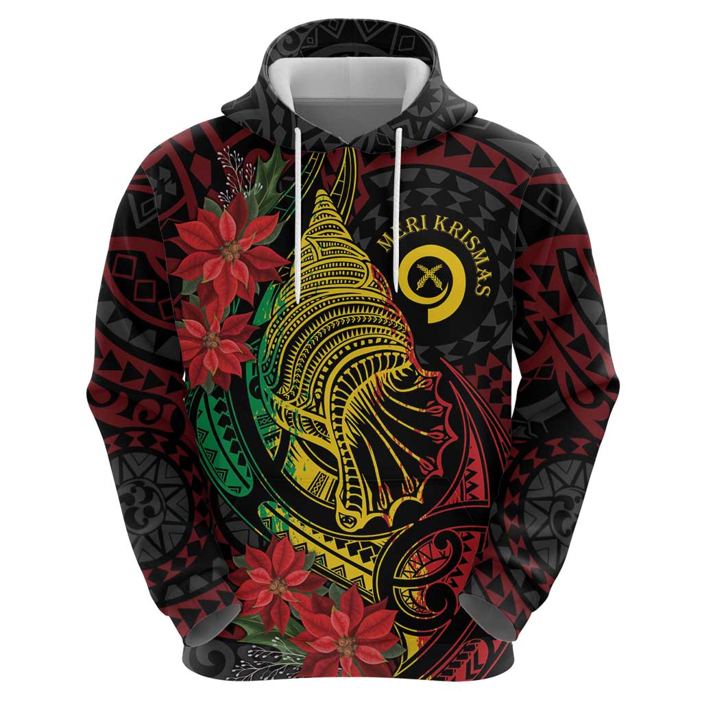 Vanuatu Meri Krismas Zip Hoodie Conch Shell Tribal Art LT7 - Polynesian Pride