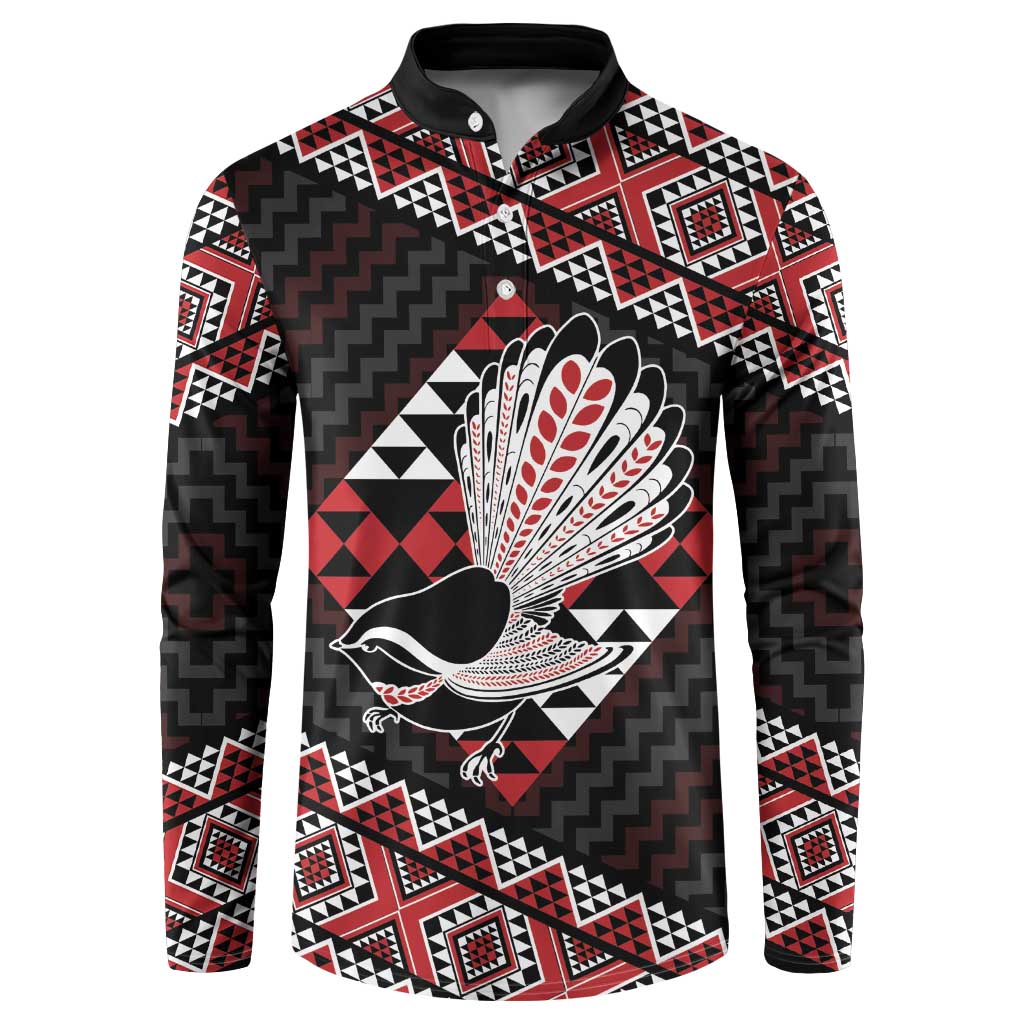 Taniko Aotearoa Button Sweatshirt Poutama Mix Piwakawaka