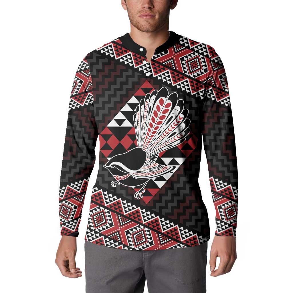 Taniko Aotearoa Button Sweatshirt Poutama Mix Piwakawaka