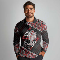 Taniko Aotearoa Long Sleeve Polo Shirt Poutama Mix Piwakawaka