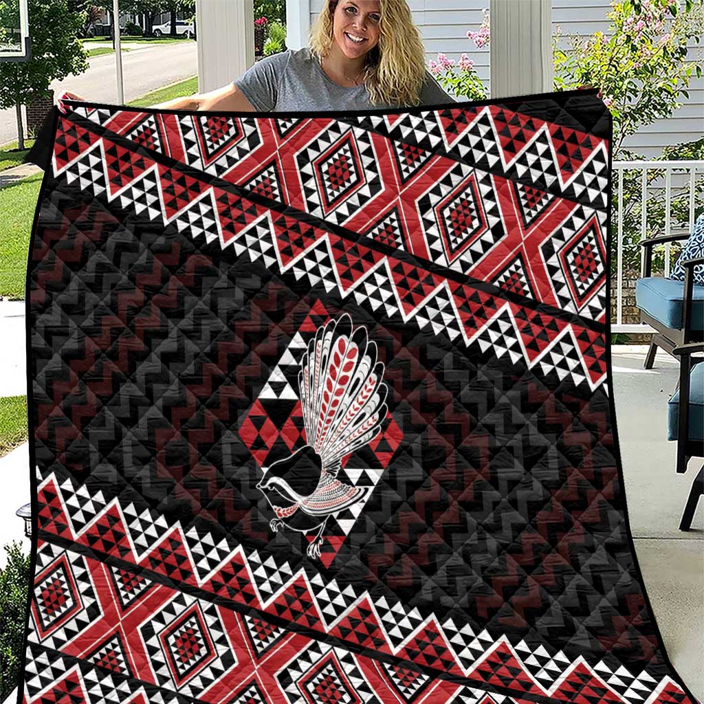 Taniko Aotearoa Quilt Poutama Mix Piwakawaka LT7 Red - Polynesian Pride