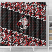 Taniko Aotearoa Shower Curtain Poutama Mix Piwakawaka