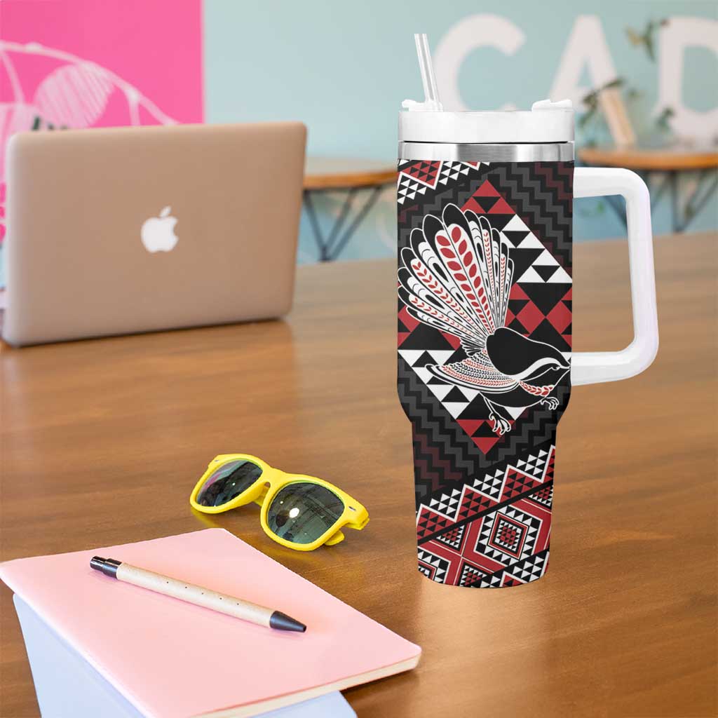 Taniko Aotearoa Tumbler With Handle Poutama Mix Piwakawaka