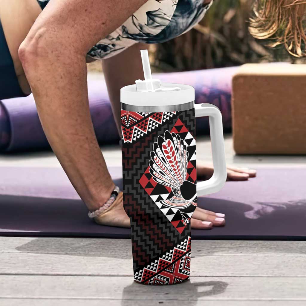 Taniko Aotearoa Tumbler With Handle Poutama Mix Piwakawaka