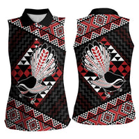 Taniko Aotearoa Women Sleeveless Polo Shirt Poutama Mix Piwakawaka