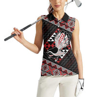 Taniko Aotearoa Women Sleeveless Polo Shirt Poutama Mix Piwakawaka