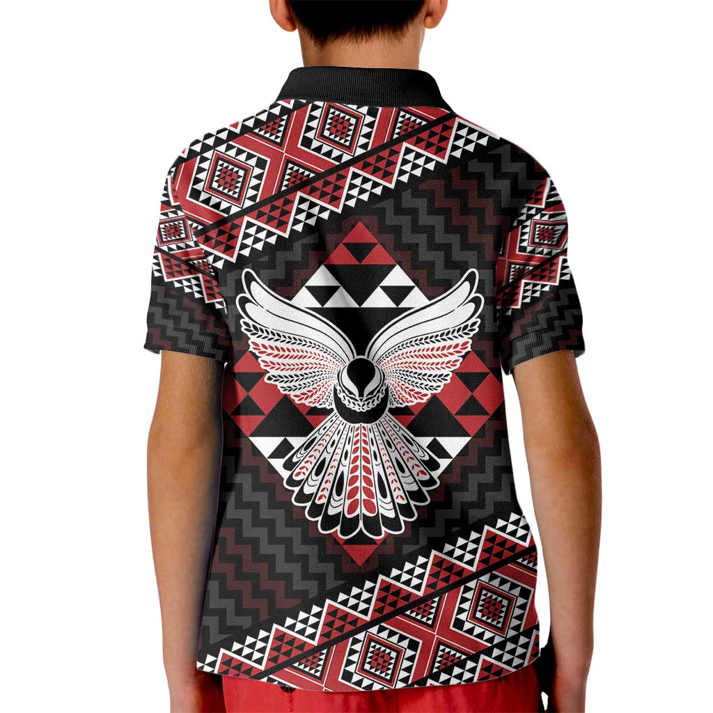 Taniko Aotearoa Kid Polo Shirt Poutama Mix Piwakawaka - Ver02
