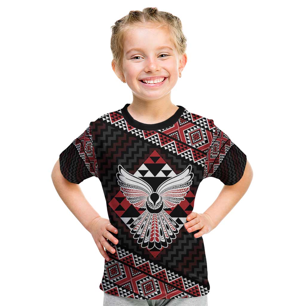 Taniko Aotearoa Kid T Shirt Poutama Mix Piwakawaka - Ver02