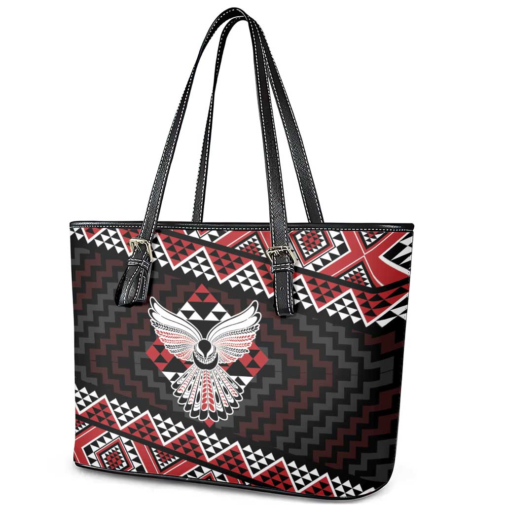 Taniko Aotearoa Leather Tote Bag Poutama Mix Piwakawaka - Ver02