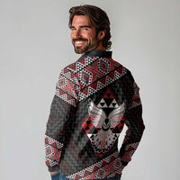 Taniko Aotearoa Long Sleeve Polo Shirt Poutama Mix Piwakawaka - Ver02