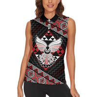 Taniko Aotearoa Women Sleeveless Polo Shirt Poutama Mix Piwakawaka - Ver02