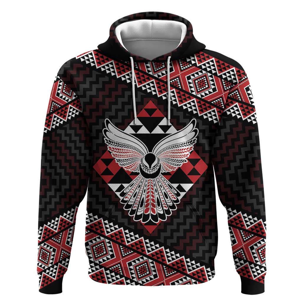 Taniko Aotearoa Zip Hoodie Poutama Mix Piwakawaka - Ver02 LT7 Pullover Hoodie Red - Polynesian Pride